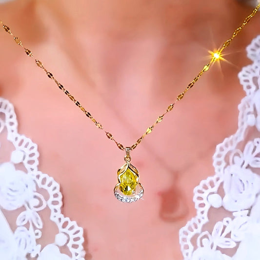 18K Gold-Plated Luxury Natural Diamond Necklaces