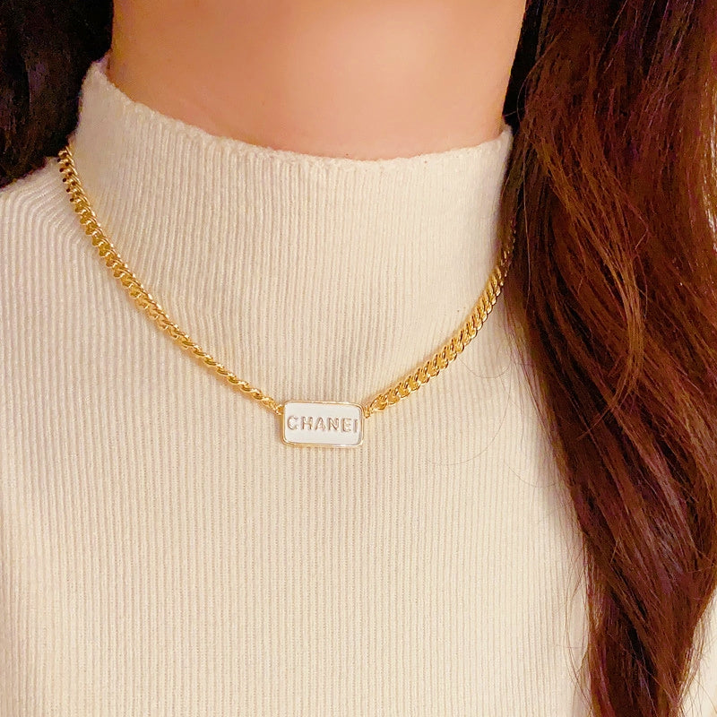 14K Gold-Plated Elegant Letter Square Necklace