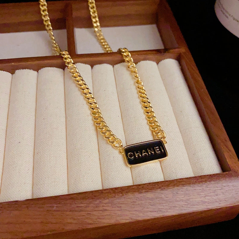 14K Gold-Plated Elegant Letter Square Necklace