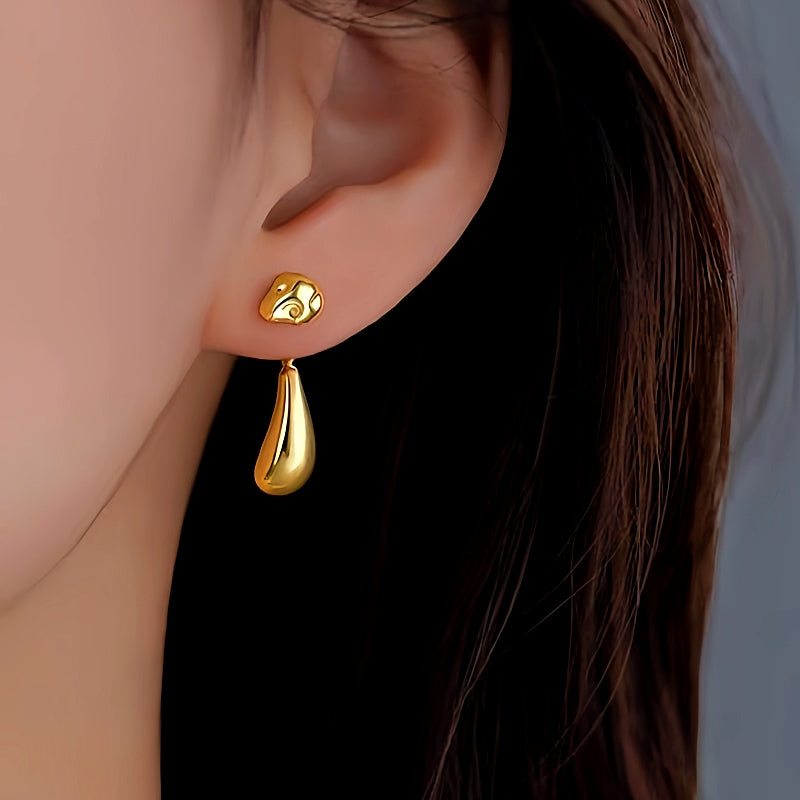 14K Gold-Plated Bean Drop Earrings