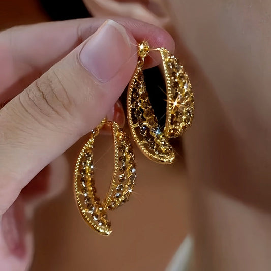 14K Gold-Plated Brown Diamond Earrings