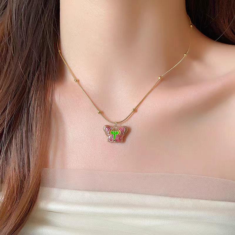 14K Gold-Plated Butterfly Pendant Necklaces