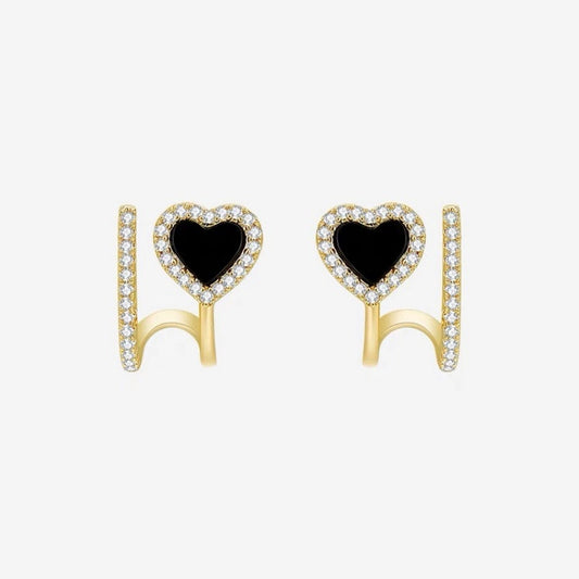 14K Gold-Plated Cherish Heart Studs