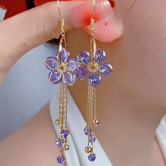 14K Gold-Plated Blossom Zircon Earrings