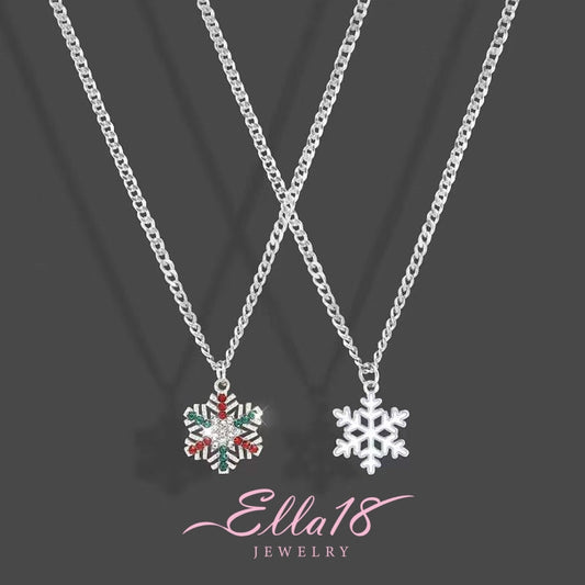 14K Gold-Plated Christmas Diamond Snowflake Necklace