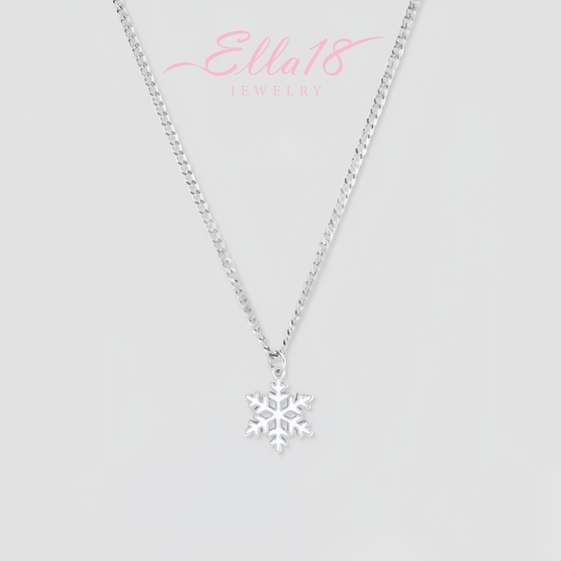 14K Gold-Plated Christmas Diamond Snowflake Necklace