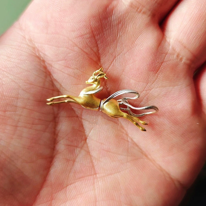 14K Gold-Plated Deer Studs