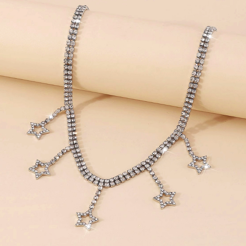 14K Gold-Plated Diamond Five-Pointed Star Necklace