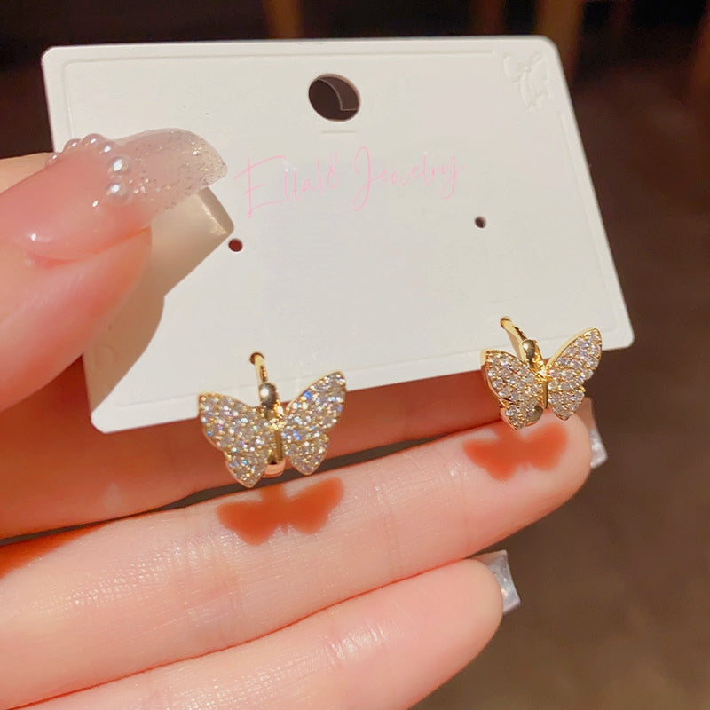 14K Gold-Plated Elegant Butterfly Earrings