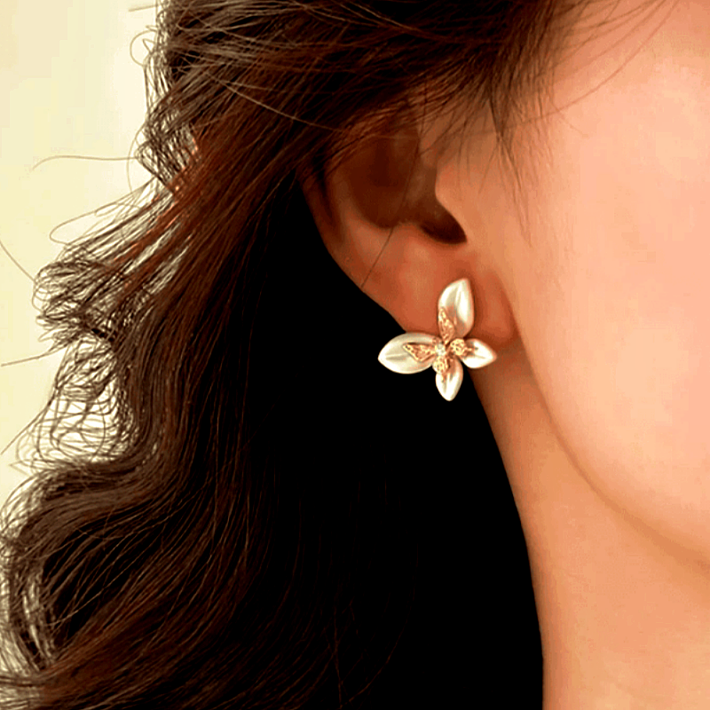 14K Gold-Plated Elegant Butterfly Stud Earrings