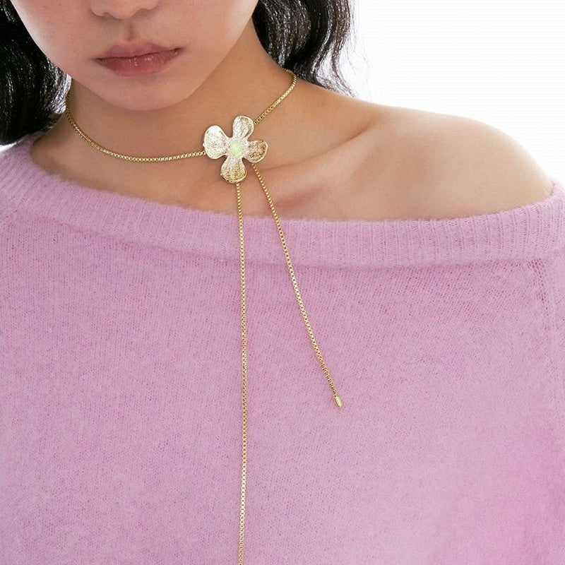 14K Gold-Plated Elegant Flower Chain Necklaces