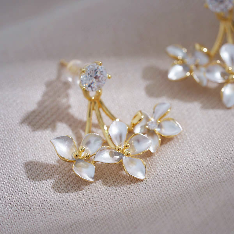 14K Gold-Plated Elegant Flower Earrings