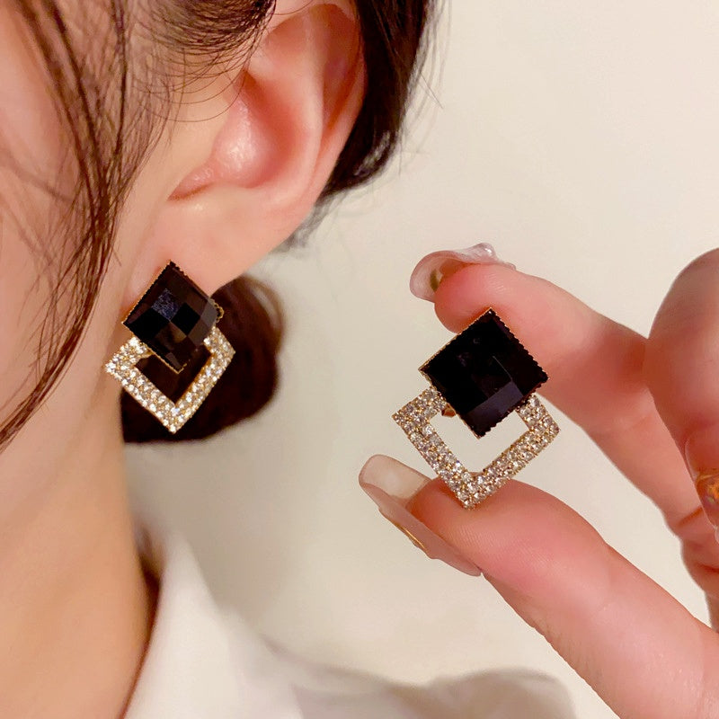 14K Gold-Plated Elegant Geometric Square Earrings