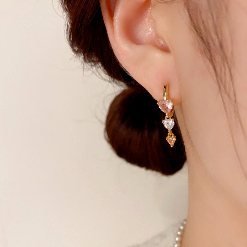 14K Gold-Plated Elegant Heart-Design Earrings