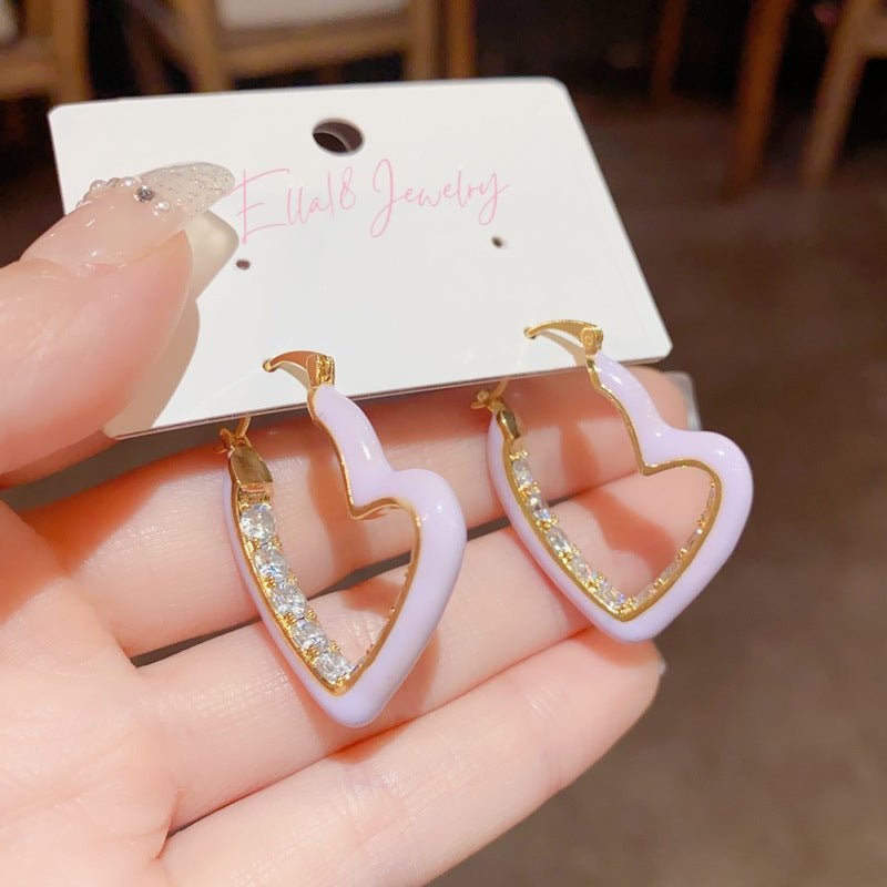 14K Gold-Plated Elegant Heart-Design Earrings