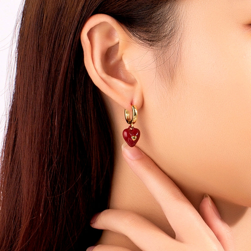 14K Gold-Plated Elegant Heart-Design Earrings