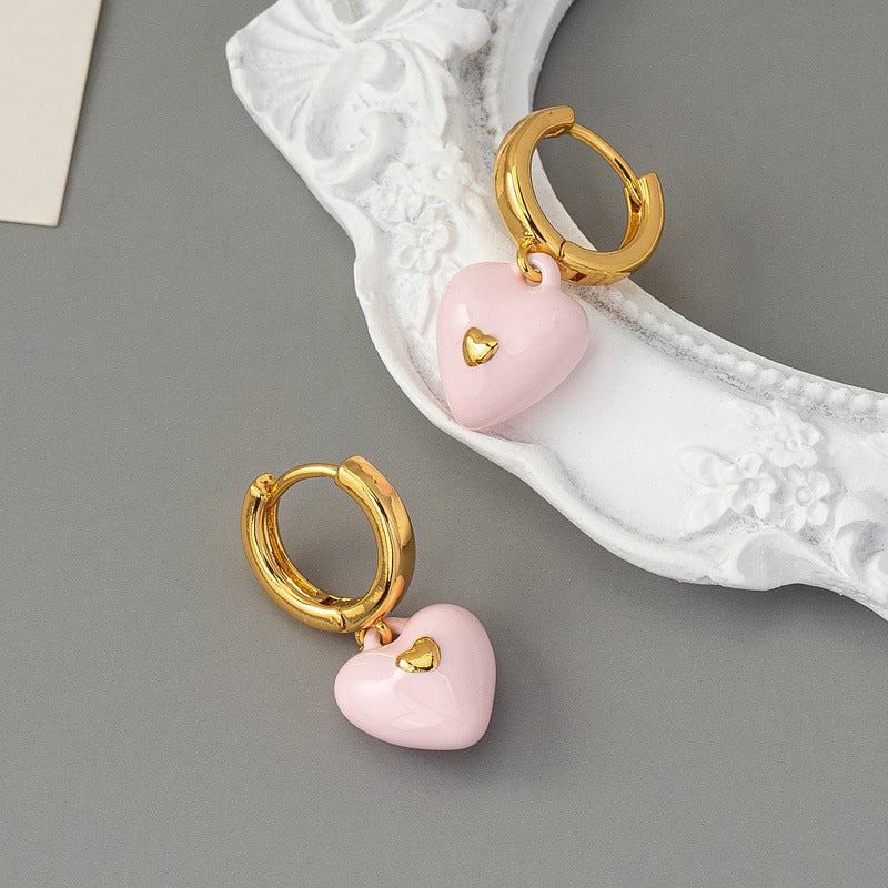 14K Gold-Plated Elegant Heart-Design Earrings