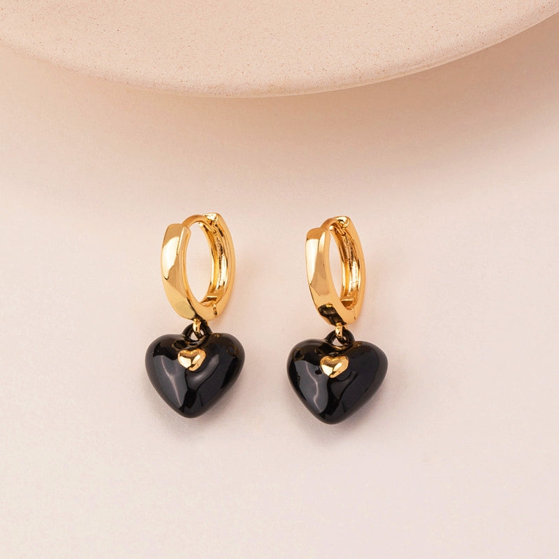 14K Gold-Plated Elegant Heart-Design Earrings