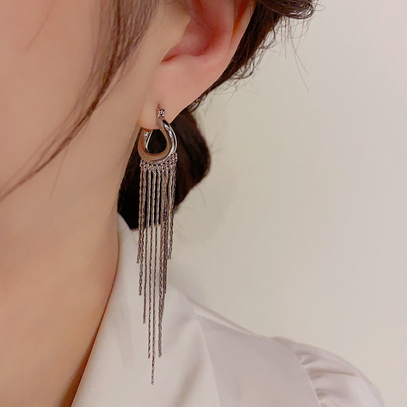 14K Gold-Plated Elegant Long Tassel Earrings