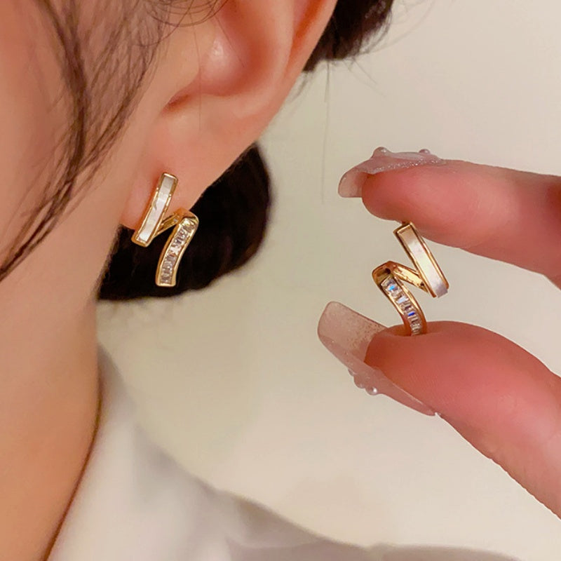 14K Gold-Plated Elegant S-Shaped Studs