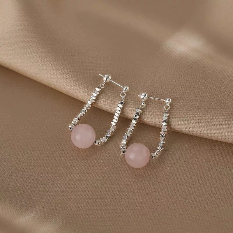 14K Gold-Plated Elegant Silver Bead Earrings