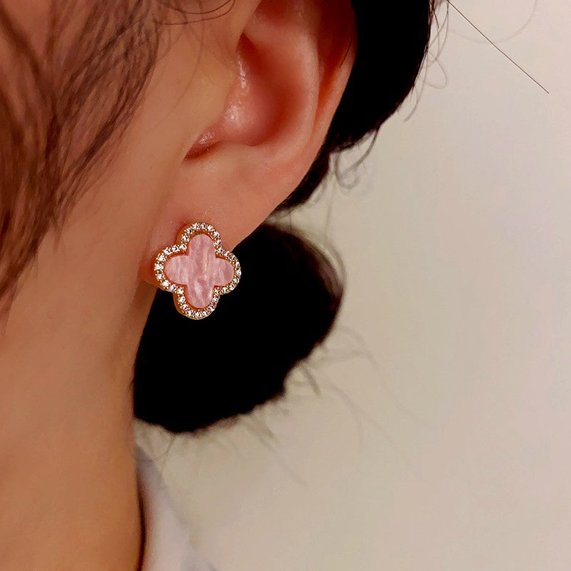 14K Gold-Plated Elegant Simple Flower Stud Earrings