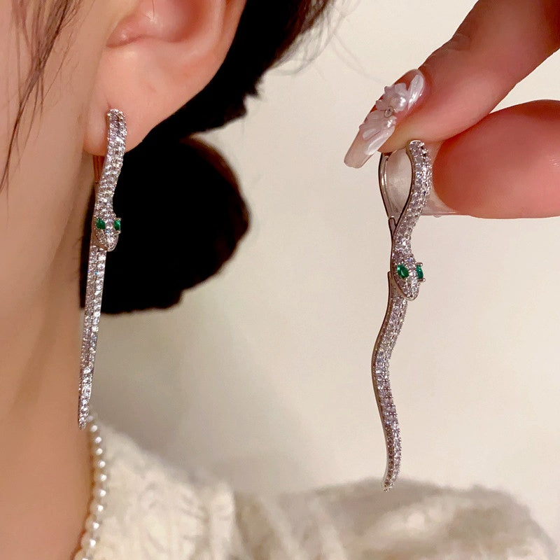 14K Gold-Plated Elegant Snake Design Earrings