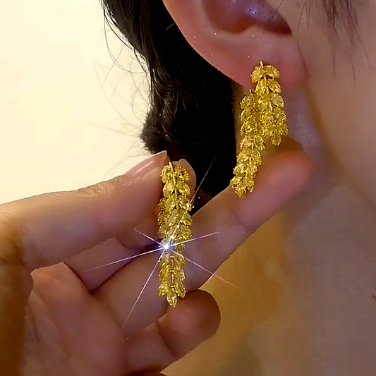 14K Gold-Plated Elegant Wheat Earrings