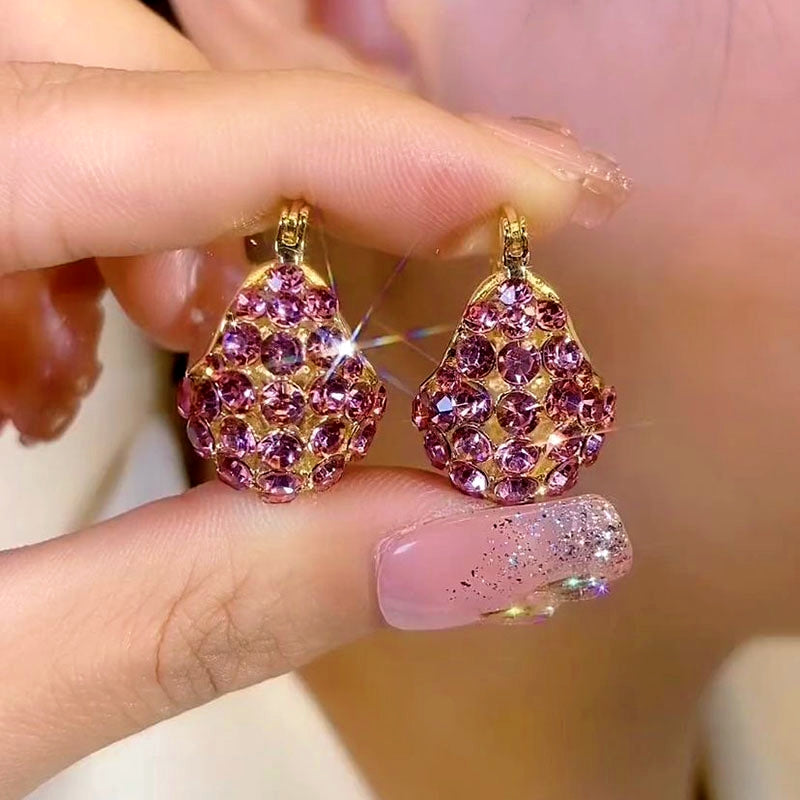 14K Gold-Plated Elegant Zircon Basket Earrings