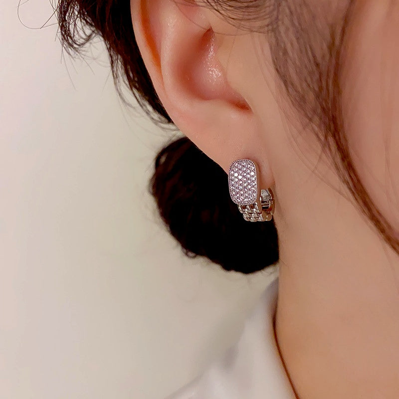 14K Gold-Plated Exquisite Diamond Earrings