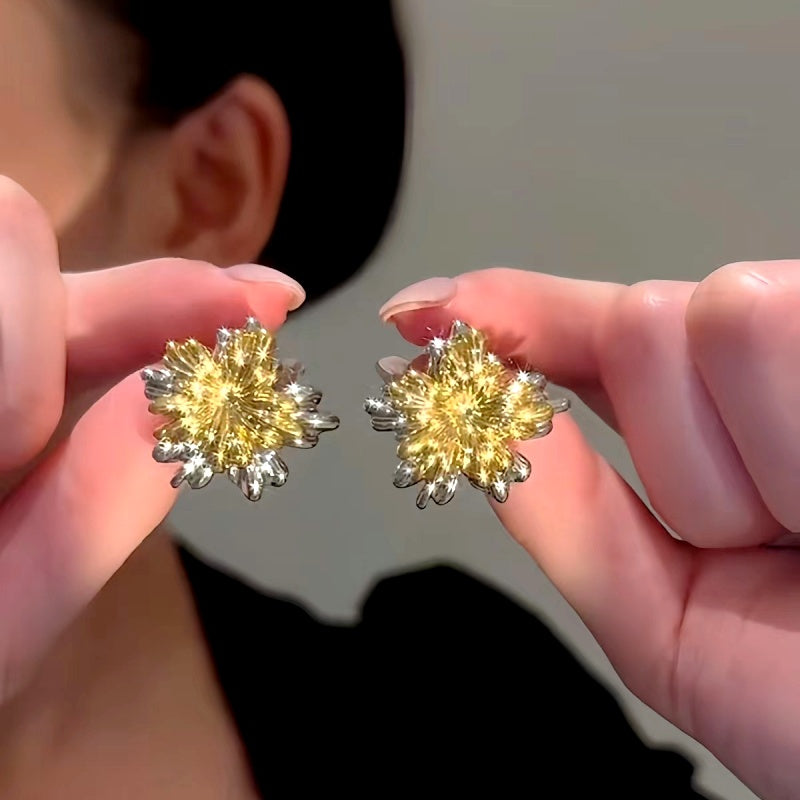 14K Gold-Plated Fireworks Flower Earrings