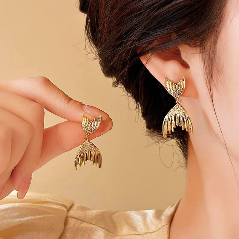 14K Gold-Plated Fishtail Earrings