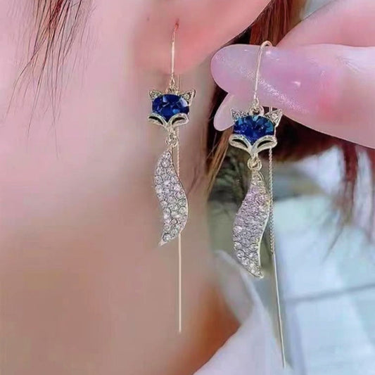 14K Gold-Plated Fox Threader Earrings