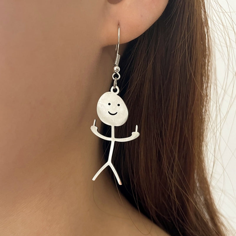 14K Gold-Plated Funny Middle Finger Earrings