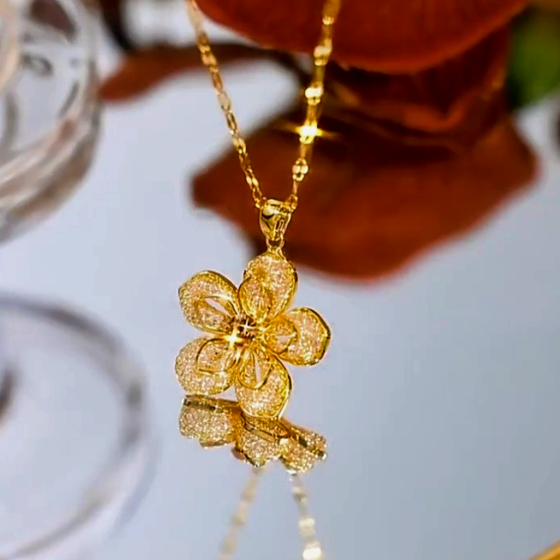 14K Gold-Plated Golden Flower Necklace