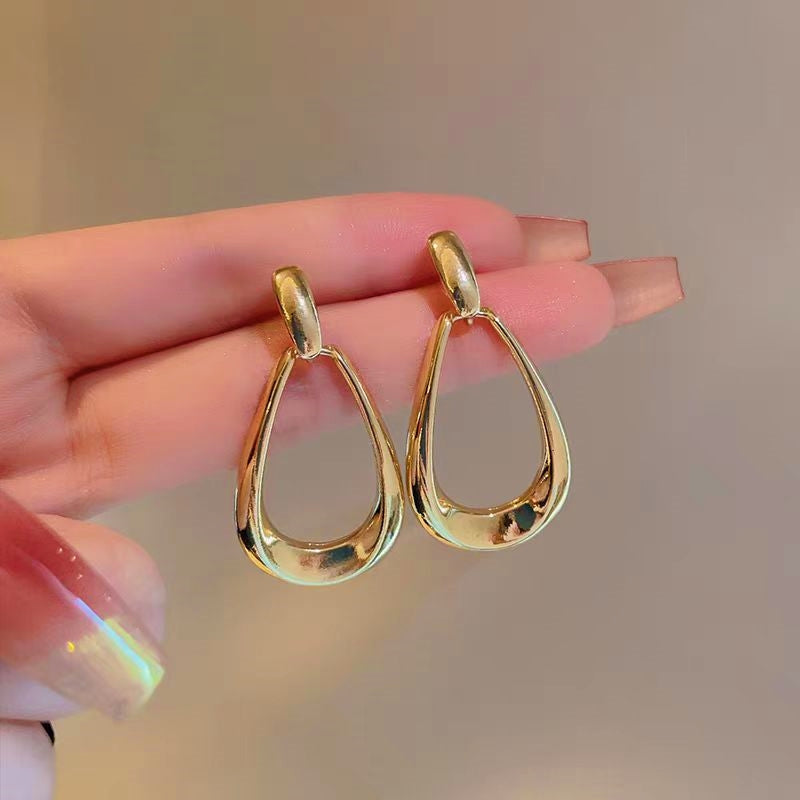 14K Gold-Plated Hollow Water Drop Earrings