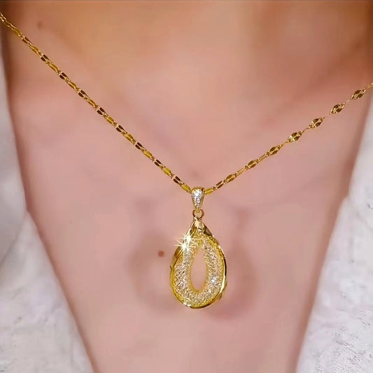 14K Gold-Plated Hollow Zircon Necklaces