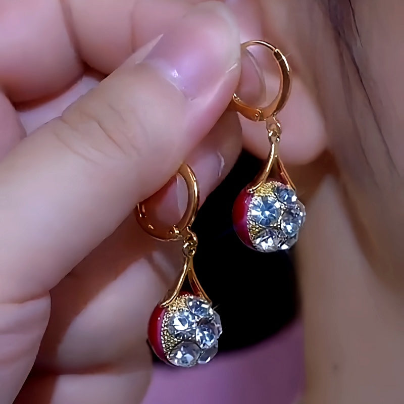 14K Gold-Plated Hot Style Zircon Water Drop Earrings