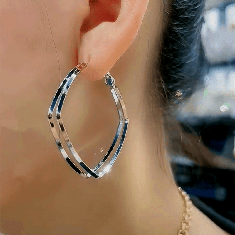 14K Gold-Plated Irregular Large Hoop Earrings