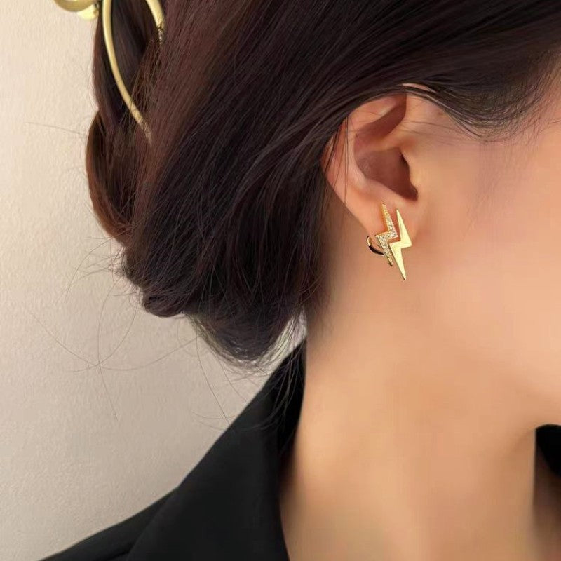 14K Gold-Plated Lightning Small Stud Earrings