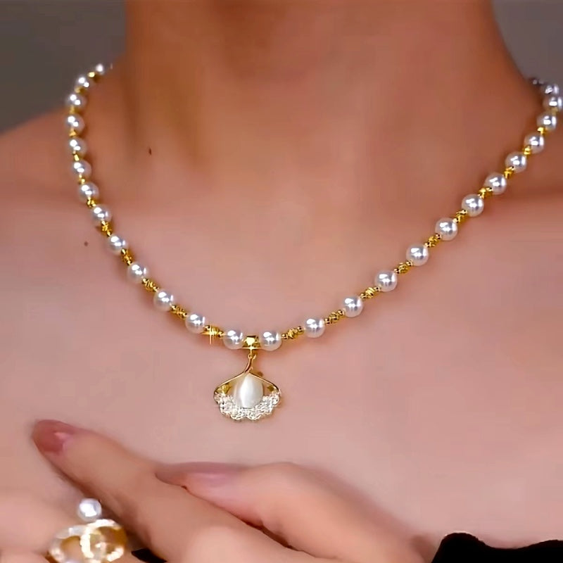 14K Gold-Plated Luxury Cat's Eye Pearl Necklaces