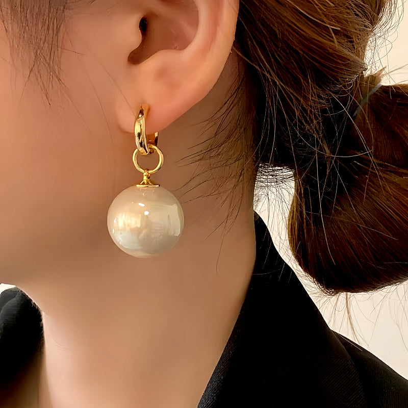 14K Gold-Plated Luxury Detachable Two-Piece Pearl Earrings