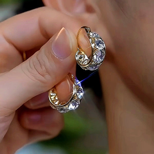 14K Gold-Plated Luxury Diamond Earrings