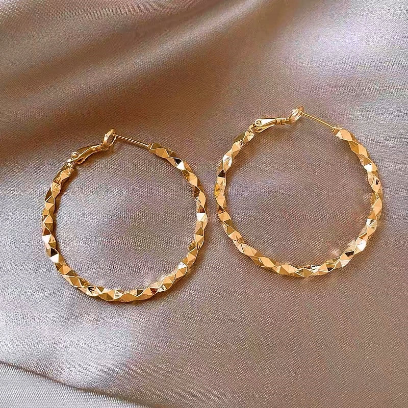 14K Gold-Plated Luxury Hoop Earrings