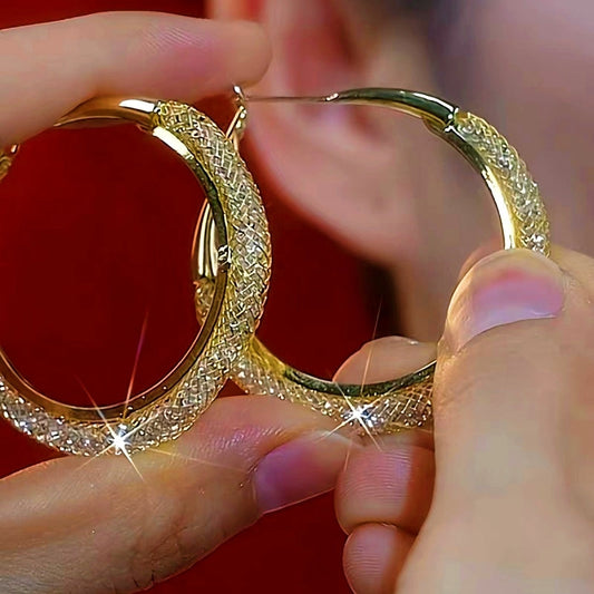 14K Gold-Plated Luxury Hoop Earrings