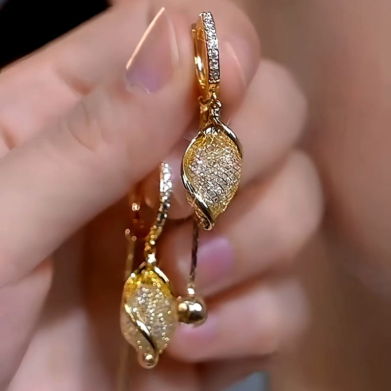 14K Gold-Plated Luxury Mesh Drop Earrings