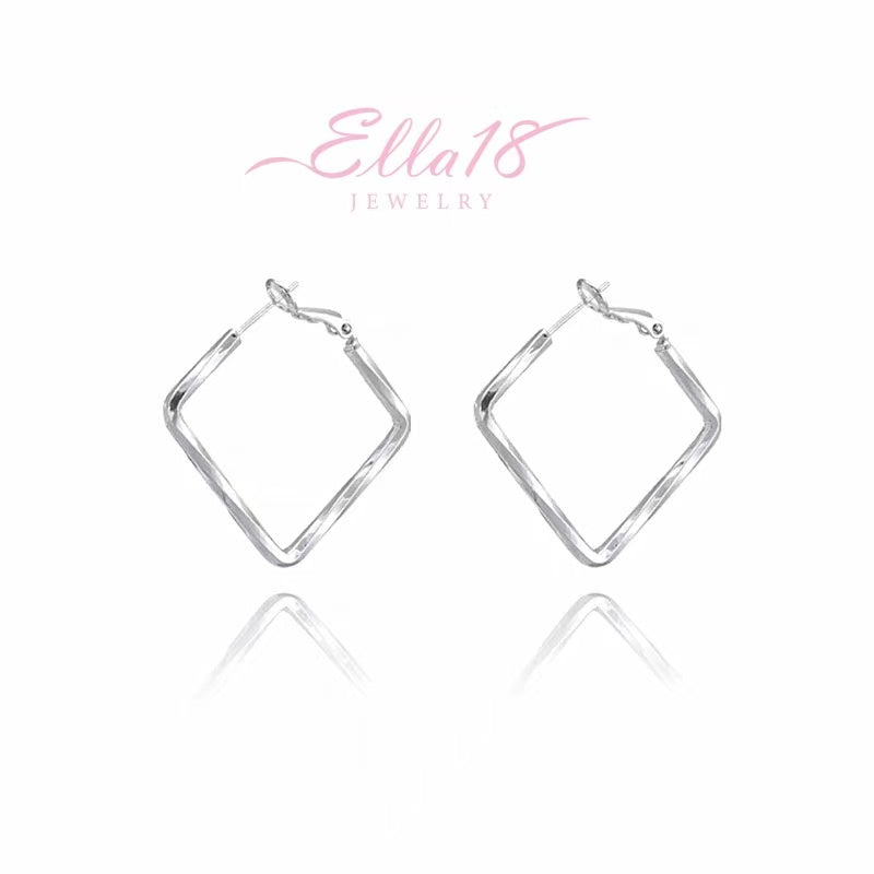 14K Gold-Plated Luxury Square Earrings