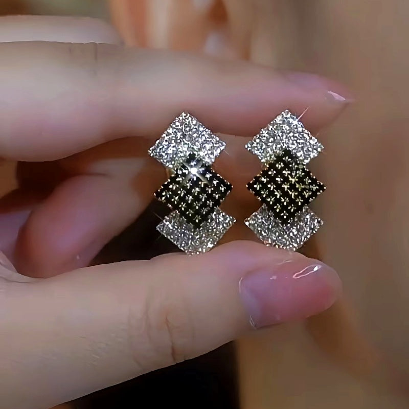 14K Gold-Plated Luxury Zircon Diamond Earrings