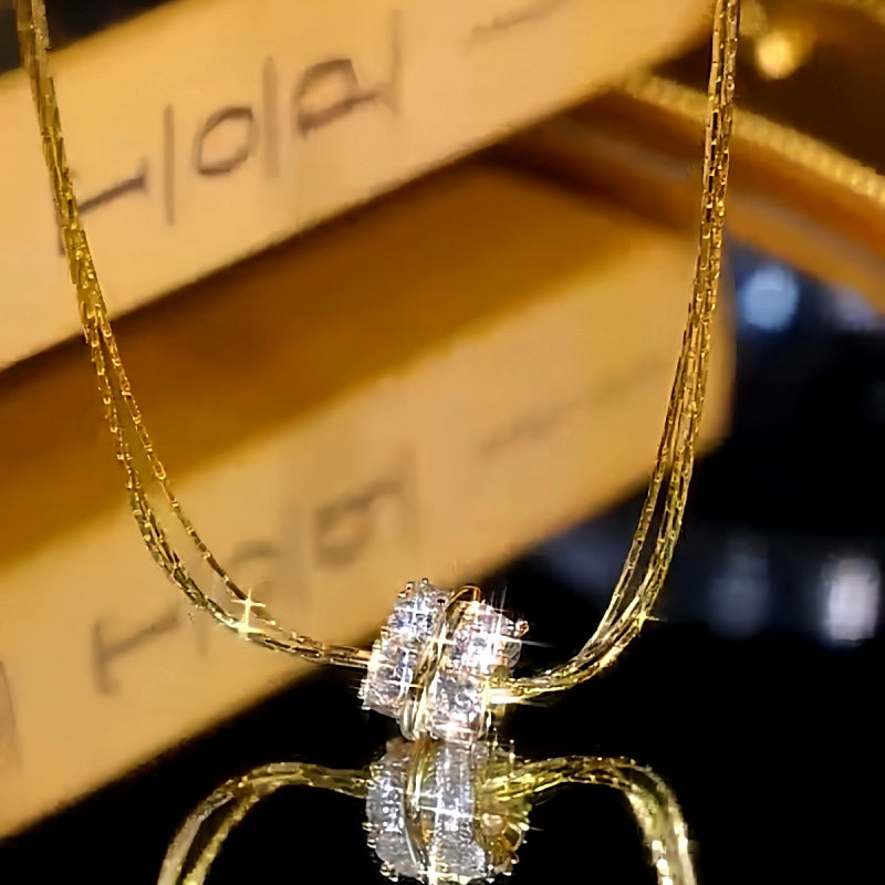 14K Gold-Plated Luxury Zircon Ring Necklaces