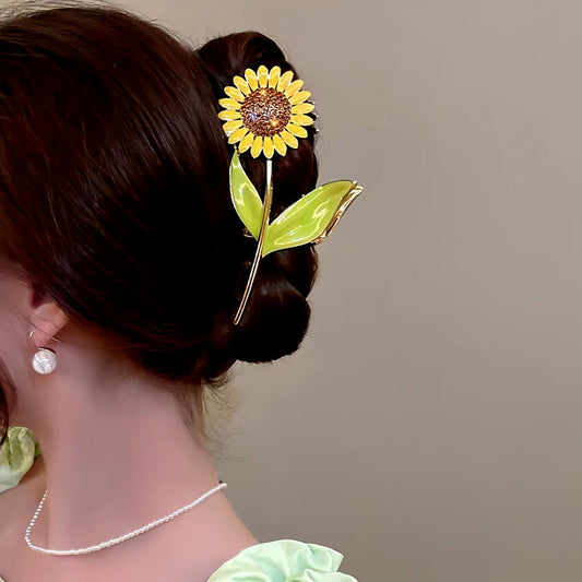 14K Gold-Plated Sunflower Hair Clip